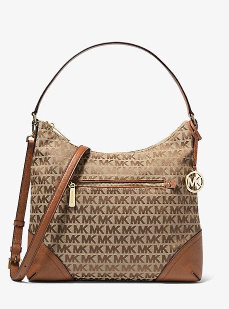 michael kors fallon crossbody|Fallon Large Logo Jacquard Shoulder Bag .